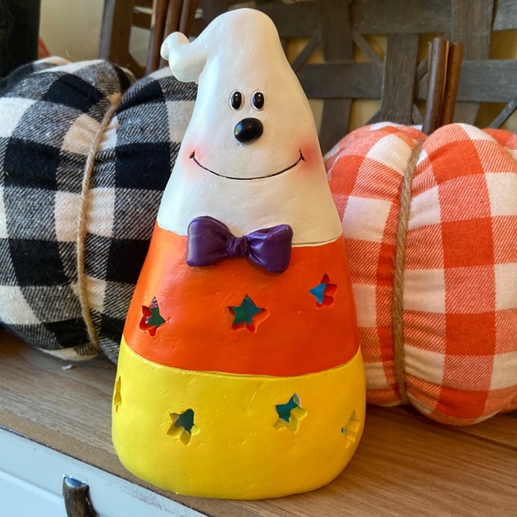 None Other - NEW! Led Lighted Sweet Fall Harvest Ceramic Halloween Candy Corn Boo Ghost